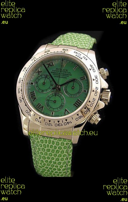 Rolex Daytona Cosmograph Swiss Replica Steel Watch in Green Pearl Dial