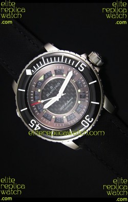 Blancpain 500 Fathoms Swiss Replica Watch in Grey Carbon Dial - 1:1 Mirror Edition