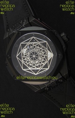 Hublot Big Bang Sang Bleu 45MM Black PVD Coated Swiss Replica Watch 