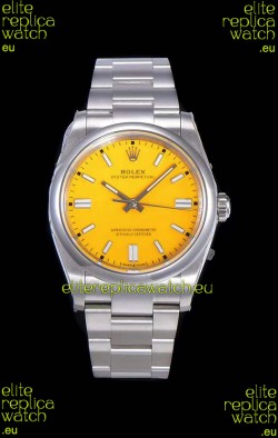 Rolex Oyster Perpetual REF#124300 41MM Cal.3230 Movement Swiss Replica Yellow Dial 904L Steel 1:1 Mirror Replica Watch