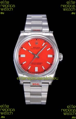 Rolex Oyster Perpetual REF#124300 41MM Cal.3230 Movement Swiss Replica Red Dial 904L Steel 1:1 Mirror Replica Watch