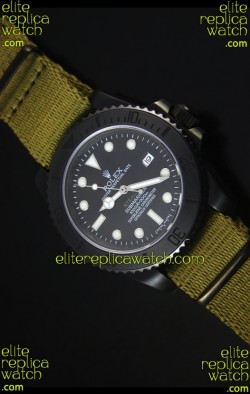 Rolex Submariner Stealth MK IV PVD Swiss Replica Watch White Hour Markers