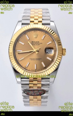 Rolex Datejust 126333 41MM Cal.3235 Swiss 1:1 Mirror Replica Watch in 904L Pale Gold Dial