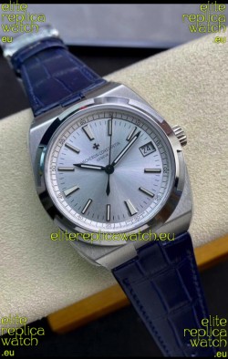 Vacheron Constantin Overseas 1:1 Mirror Swiss Replica Watch in Steel Dial - Leather Strap