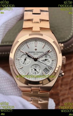 Vacheron Constantin Overseas Chronograph Swiss Replica Watch in Steel Casing Blue Dial
