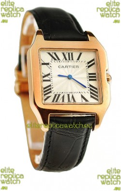 Cartier Santos 100 Ladies Japanese Replica Gold Watch
