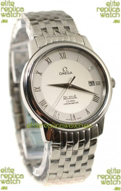 Omega Co-Axial Deville Japanese Steel Watch in White Dial