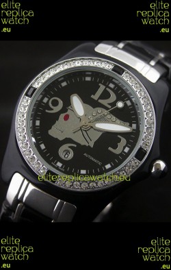 Corum Imitation Ceramics Japanese Replica Watch in Black Dial