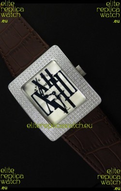 Franck Muller Geneve Infinity Japanese Special Watch in Brown Leather Strap