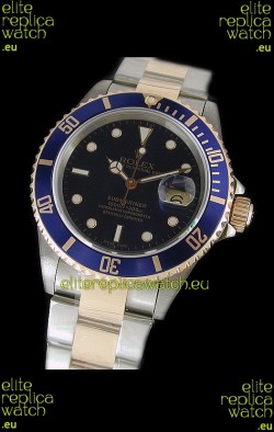 Rolex Submariner Japanese Watch in Blue Bezel Two Tone Case