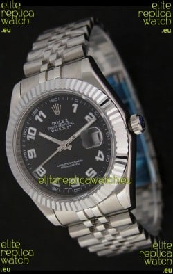 Rolex DateJust Japanese Replica Watch in White Arabic Hour Markers