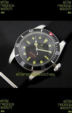 Rolex Submariner Swiss Replica Watch in Domed Crystal Black Nylon Strap