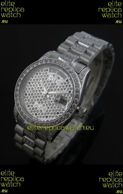 Rolex Day Date Japanese Automatic Replica Watch in Diamonds Dial