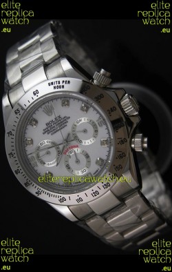 Rolex Daytona Japanese Replica Steel Watch in Diamond Hour Markers 