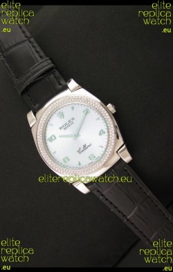 Rolex Cellini Japanese Replica Watch in Lilac Blue Dial