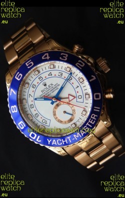 Rolex Replica Yachtmaster II Swiss Watch Rose Gold - 1:1 Mirror Replica Watch