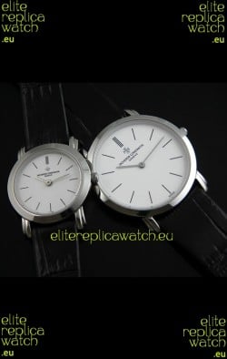 Vacheron Constantin Classical Couple Japanese Steel Watch in Leather Strap