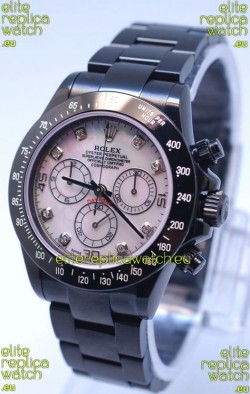 Rolex Daytona Cosmograph Project X Design Black Out Edition Series II Swiss Watch in Pink Pearl Dial 