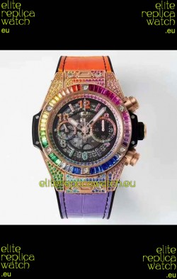 Hublot Big Bang UNICO Rose Gold Rainbow Swiss 1:1 Mirror Replica Watch
