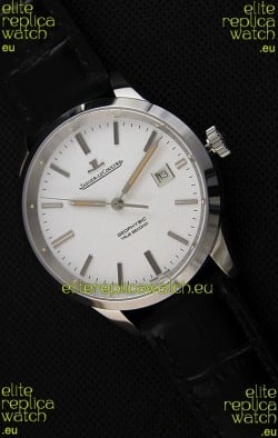 Jaeger LeCoultre Geophysic True Second Steel Case Watch White Dial 