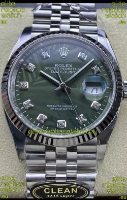 Rolex Datejust Cal.3235 Movement 1:1 Mirror Replica 904L Steel 36MM - Green Palm Motif Dial