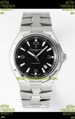 Vacheron Constantin Overseas 1:1 Mirror Swiss Replica Watch in Black Dial - Steel Strap