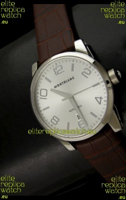 Mont Blanc Timewalker Swiss Automatic Watch in Silver Dial - Ultimate Mirror Replica