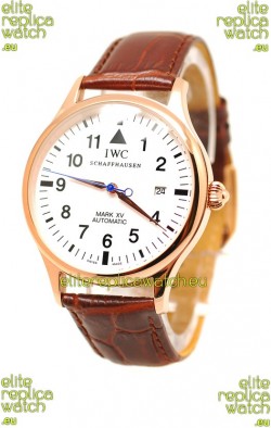 IWC Portugese Automatic Gold Replica Watch in White Dial
