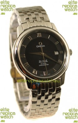 Omega Co-Axial Deville Japanese Steel Watch in Black Dial