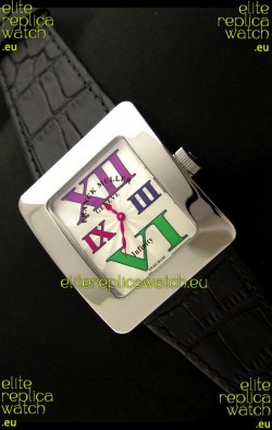 Franck Muller Geneve Infinity Japanese Steel Watch in Multi Color Roman Markers