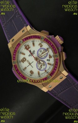 Hublot Big Bang All Black Edition Japanese Quartz Watch in Pink Gold