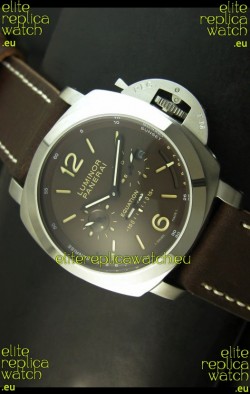Panerai PAM365 L’Astronomo Luminor 1950 GMT Equation of Time Watch Brown Dial Steel