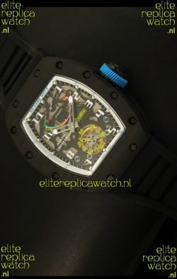 Richard Mille RM036 Jean Todt Forged Carbon Bezel Titanium Watch - All White/Blue Edition