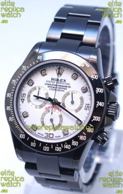 Rolex Cosmograph Project X Editions Black Out Daytona Swiss Replica Watch in Diamond Markers