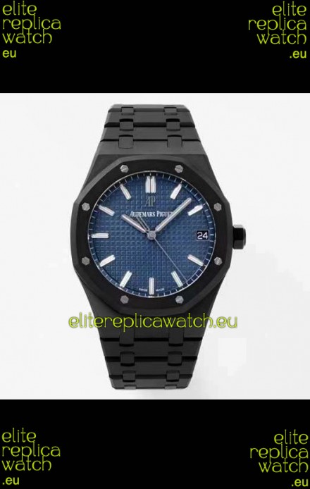 Audemars Piguet Royal Oak PVD Coated Swiss Replica Watch 3120 Swiss Movement - Blue Dial 