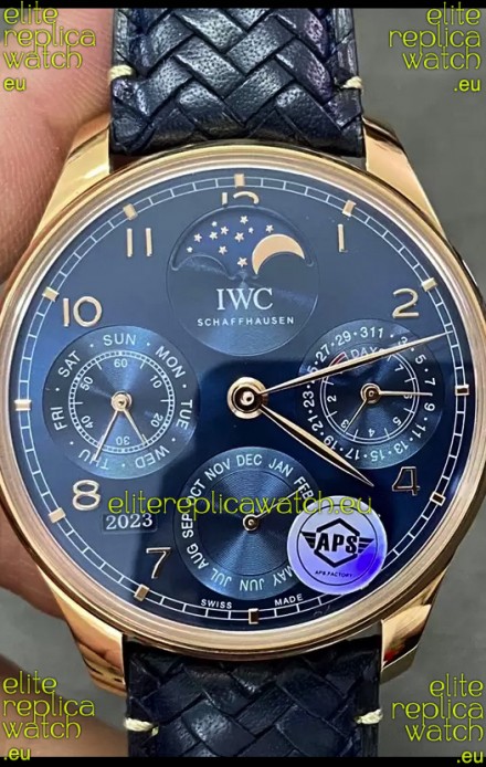 IWC Portuguese Perpetual Calendar Rose Gold Swiss Replica Watch REF. IW503312