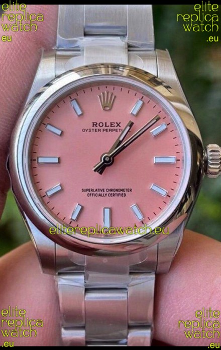 Rolex Oyster Perpetual REF#277200 31MM Swiss Movement Swiss Replica Pink Dial 904L Steel 1:1 Mirror Replica Watch