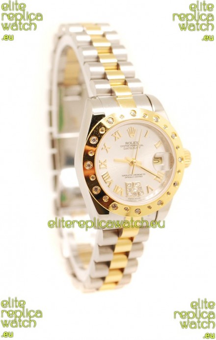 Rolex DateJust - Two Tone Lady Swiss Replica Gold Watch