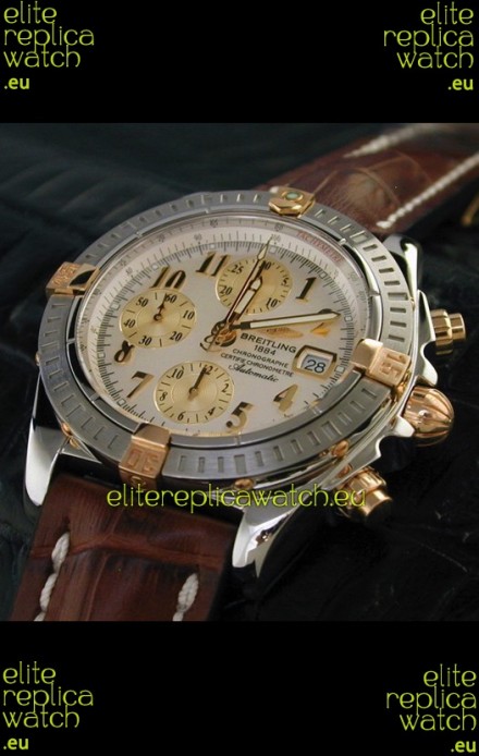 Breitling Windrider Swiss Replica Watch in White Dial Two Tone Markers