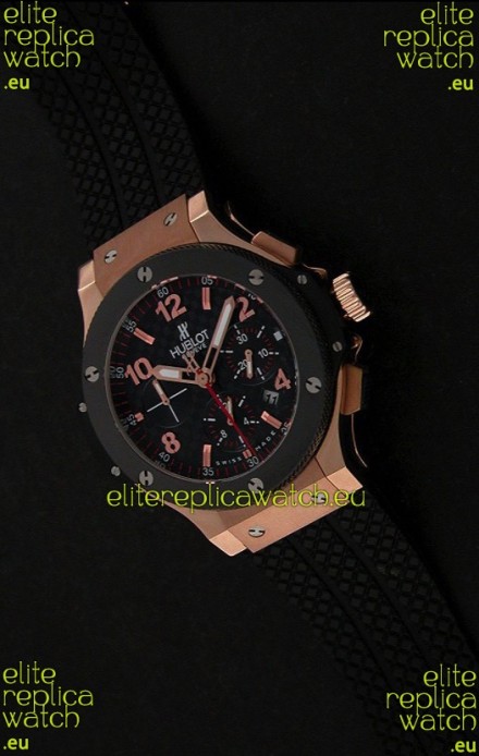 Hublot Big Bang Limited Edition Swiss Red Gold Watch with Ceramic Bezel