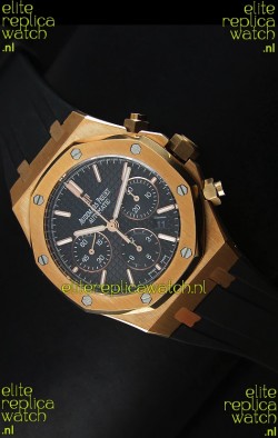 Audemars Piguet Royal Oak Chronograph Watch in Yellow Gold in Black Dial
