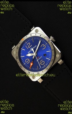 Bell & Ross BR03-93 GMT Steel Swiss Replica Watch Blue Dial 1:1 Edition 42MM