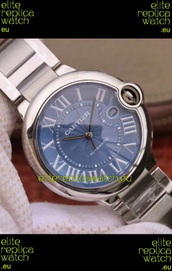 Ballon De Cartier Automatic 1:1 Swiss Mirror Watch in 904L Steel Casing Blue Dial - 42MM