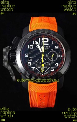 Graham Chronofighter Superlight Carbon Orange 1:1 Mirror Swiss Replica Watch 