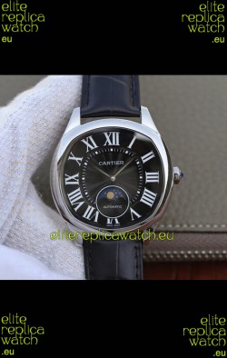 Drive De Cartier Moonphase Edition 1:1 Mirror Replica Watch in Stainless Steel - Brown Dial 