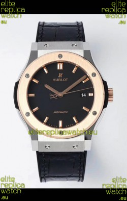 Hublot Classic Fusion Two Tone Black Dial 42MM Swiss Replica Watch 1:1 Mirror Quality