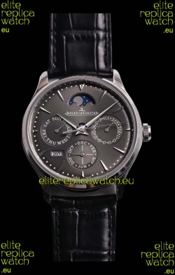 Jaeger LeCoultre Master Ultra Thin Perpetual Swiss Replica Watch in Grey Dial 