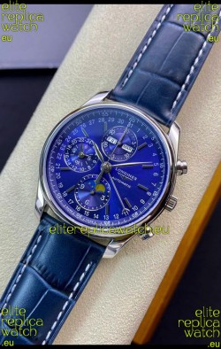 Longines Master Collection REF L2.673.4.92.0 Swiss Replica Watch in Blue Dial Leather Strap