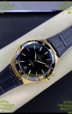 Omega Co-Axial Constellation 41MM 904L Rose Gold Steel Black Dial 1:1 Mirror Replica Watch