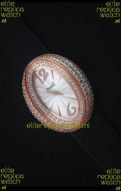 Piaget Limelight Magic Hour Swiss Quartz Watch Rose Gold in Black Strap